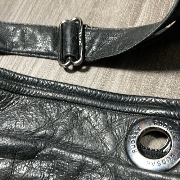 RUDSAK vintage pre loved condition black leather adjustable straps tote bag - Picture 3 of 4